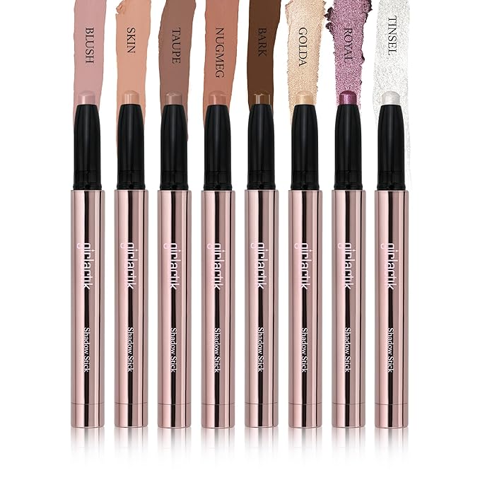 Girlactik Creamy Eyeshadow Stick- Long Lasting and Water-Resistant, Shimmering and Matte Colors Eye Shadow Stick Makeup, Built-in sharpener - 2 g / .07 oz (Skin)